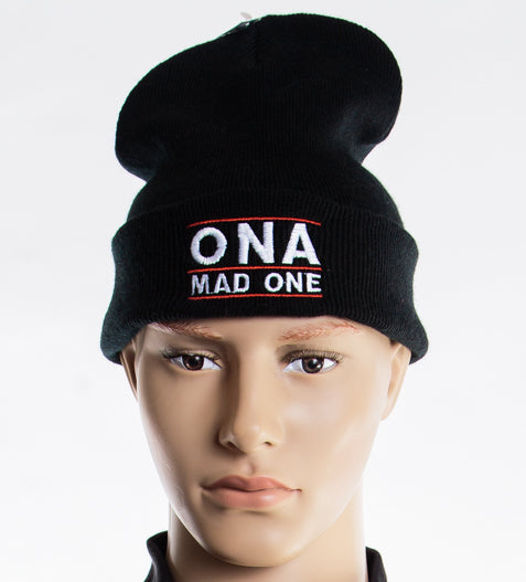 OnaMadOne Beanie Red Lines