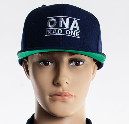 OnaMadOne Snapback Navy Grey Lines