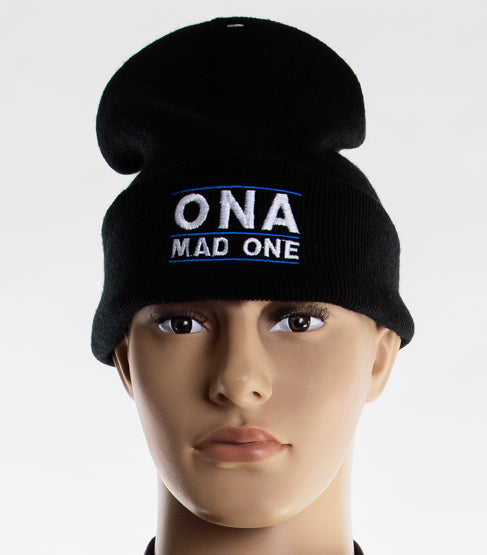 OnaMadOne Beanie Blue Lines