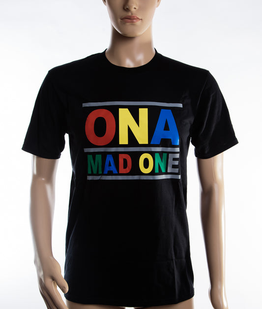 OnaMadOne Tee - Black Rainbow