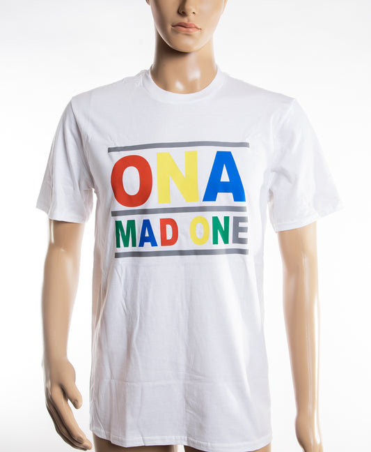 OnaMadOne Tee - White Rainbow